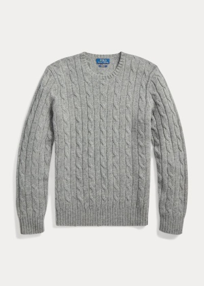 Sueter Polo Ralph Lauren Hombre Grises - Cable-Knit Cashmere - KZEMY5492